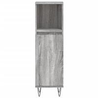 Badkamerkast 30x30x100 cm bewerkt hout grijs sonoma eikenkleur - thumbnail