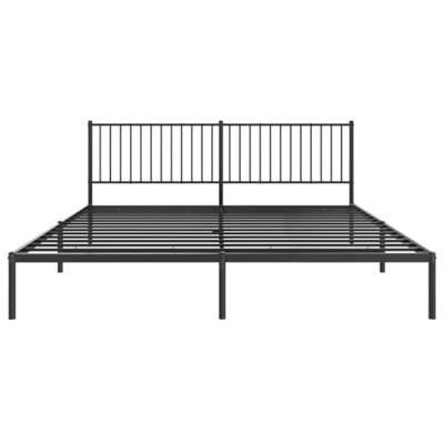 Bedframe met hoofdbord metaal zwart 193x203 cm