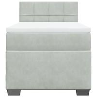 Boxspring met matras fluweel lichtgrijs 100x200 cm - thumbnail