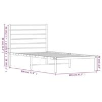 Bedframe met hoofdbord metaal zwart 100x190 cm - thumbnail