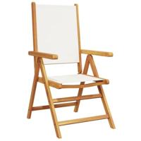 Tuinstoelen 2 st inklapbaar acaciahout en stof crmewit - thumbnail