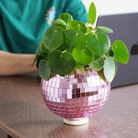 Hangende discobal bloempot - Roze - thumbnail