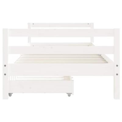 Kinderbedframe met lades 90x200 cm massief grenenhout wit