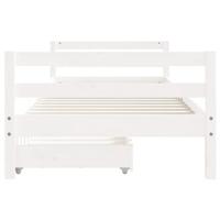Kinderbedframe met lades 90x200 cm massief grenenhout wit - thumbnail