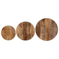 3-delige Salontafelset massief mangohout en ijzer - thumbnail