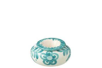 J-Line Ashtray Granada Ceramic White|Aqua Large J-Line Ashtray Granada Ceramic White|Aqua Large