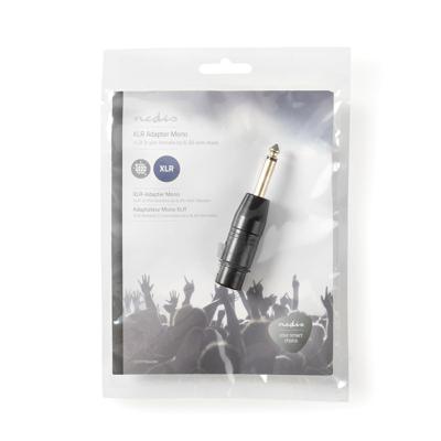 XLR-Adapter Mono | XLR 3-pins female - 6,35 mm male | Zwart