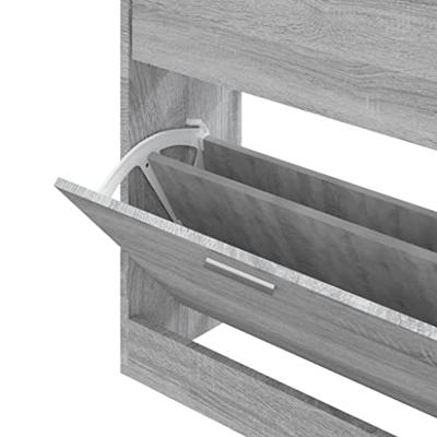 Schoenenkast 63x24x81 cm bewerkt hout grijs sonoma