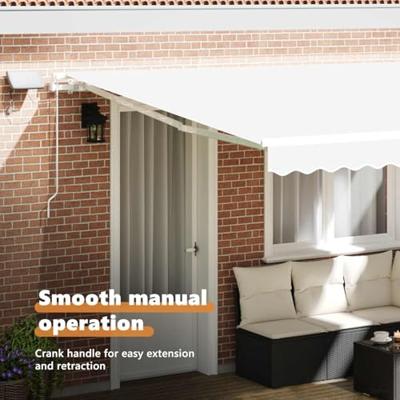 VidaXL Inklapbaar zonnescherm wit 400 × 300 cm stof en staal