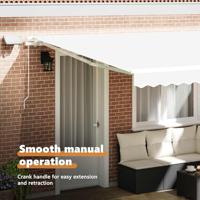 VidaXL Inklapbaar zonnescherm wit 400 × 300 cm stof en staal - thumbnail