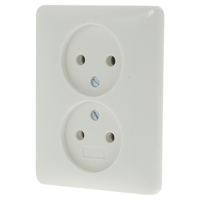 Gira System 55 Contactdoos | Inbouw | 2-voudig | Polarwit - 66.051.49 - thumbnail