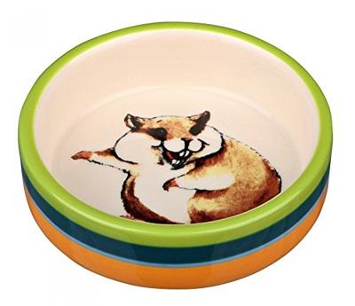 TRIXIE VOERBAK STRIPHAMSTER KERAMIEK KLEURIG / CRÈME 8 CM 80 ML 4 ST