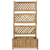 Plantenbak verhoogd met rek 70 cm bamboe - thumbnail