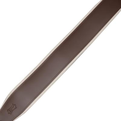 Levys Leathers M26PD-BRN gevoerde lederen gitaarband - bruin en crème Levys Leathers M26PD-BRN gevoerde lederen gitaarband - bruin en crème