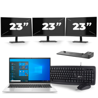 HP EliteBook 850 G8 - Intel Core i5-11e Generatie - 15 inch - 16GB RAM - 256GB SSD - Windows 11 + 3x 23 inch Monitor - thumbnail