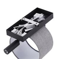 QAZQA Moderne wandlamp zwart met grijs rond en leeslamp - Puglia - thumbnail