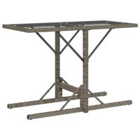 3-delige Bistroset met kussens poly rattan grijs - thumbnail