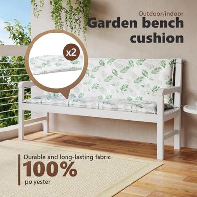 VidaXL Tuinbankkussens 2 st bladpatroon 150x50x7 cm stof VidaXL Tuinbankkussens 2 st bladpatroon 150x50x7 cm stof