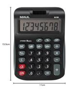 Maul MJ 550 Bureaurekenmachine Zwart Aantal displayposities: 8 werkt op batterijen, werkt op zonne-energie (b x h) 155 mm x 11 mm - thumbnail