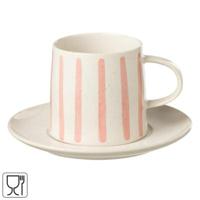 J-LINE mok met schotel lijn porselein 200 ml | 12 stuks - thumbnail