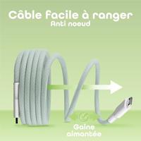 T'nB - Magnetische USB C naar USB C-kabel, snel opladen 60 W, magnetische nylon mantel en knoopbescherming, lengte 1,5 m, compatibel met Apple iPhone 15/15 Pro / 15 Pro Max / 16/16 Pro / 16 Pro Max - - thumbnail