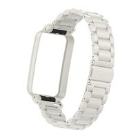 Metalen schakelband met case - Wit - Xiaomi Smart band 7 Pro - thumbnail