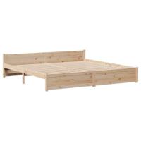 Bedframe met hoofdbord massief grenenhout 200x200 cm - thumbnail
