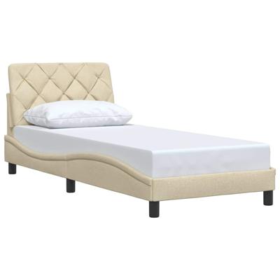 Bedframe zonder matras 80x200 cm stof crèmekleurig