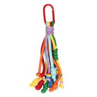 JVDL Bag charm rood met regenboog kleuren - thumbnail