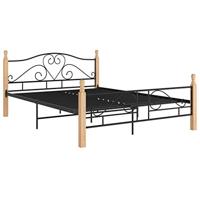 Bedframe met hoofdeinde zonder matras 140x200 cm metaal zwart - thumbnail