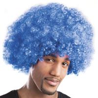 Pruik Afro Blauw - thumbnail