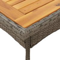 Tuintafel met glazen blad 80x80x75 cm poly rattan grijs - thumbnail