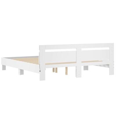 Bedframe met hoofdeinde en LED wit 180x200 cm
