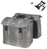 Dubbele Fietstas Basil Elegance MIK 40 - 49 liter - Chateau Taupe - thumbnail