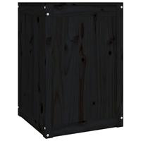 Wasmand 44x44x66 cm massief grenenhout zwart - thumbnail