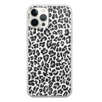 iPhone 12 Pro Max siliconen telefoonhoesje - Luipaard grijs - thumbnail
