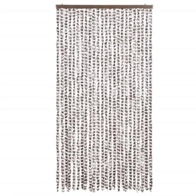 Vliegengordijn 100x200 cm chenille taupe en wit Vliegengordijn 100x200 cm chenille taupe en wit