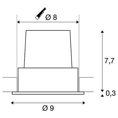SLV 114480 LED-inbouwlamp 12 W Zwart (mat)
