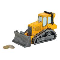 Spaarpot bulldozer van poly, B17 x D8 x H11 cm - thumbnail