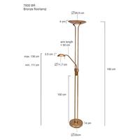 Mexlite Vloerlamp Biron H 180 cm DIM brons - thumbnail
