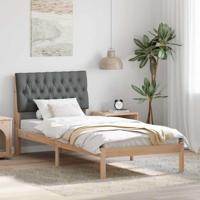 Bedframe met Gevoerd Hoofdgedeelte Bruin 90 x 200 cm - thumbnail