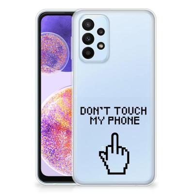 Samsung Galaxy A23 Silicone-hoesje Finger Don't Touch My Phone Samsung Galaxy A23 Silicone-hoesje Finger Don't Touch My Phone