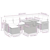 8-delige Loungeset met kussens poly rattan acacia beige - thumbnail