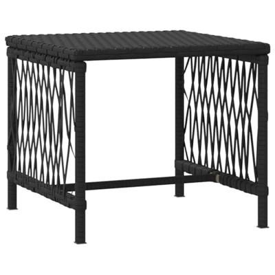 Ligstoel met kussen 3 pcs Zwart en Cream Wit poly rattan