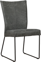 Donkergrijze leren industriële eetkamerstoel Mate - Kenia Leer Antracite (donkergrijs leer) - thumbnail