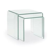 Kave Home Glazen Salontafel 'Burano' Set van 2 stuks - thumbnail