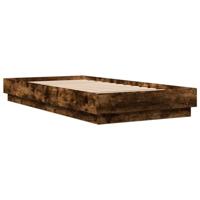 Bedframe met LED-verlichting gerookt eikenkleurig 90x190 cm - thumbnail