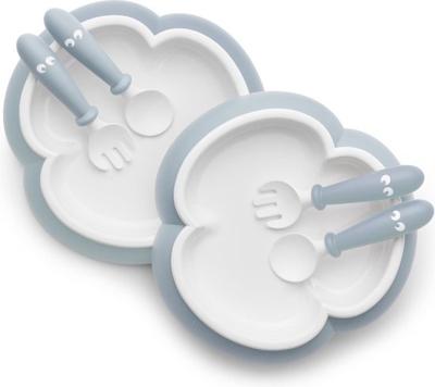 BabyBjörn Babybord, Lepel en Vork, set van 2 Pastelblauw BabyBjörn Babybord, Lepel en Vork, set van 2 Pastelblauw