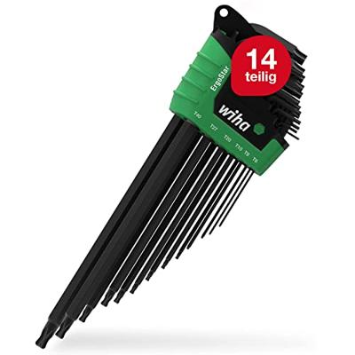 Wiha Stiftsleutelset | in ErgoStar houder | TORX® | kogelkop | 14-delig | chemisch gezwart | in blister - 43847 - 43847