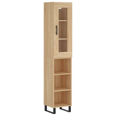 Hoge kast 34,5x34x180 cm bewerkt hout sonoma eikenkleurig